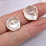 Irregular 13-15mm Freshwater Pearl Earrings