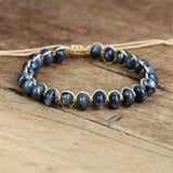 Labradorite Braided Bracelet Natural Stone Charm Bracelet for Men Women