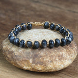 Labradorite Braided Bracelet Natural Stone Charm Bracelet for Men Women