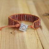 Bohemia Leather Wrap Bracelet Natural Stone Beaded Bangle Women Men