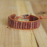 Bohemia Leather Wrap Bracelet Natural Stone Beaded Bangle Women Men