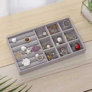 Gray Velvet Jewelry Drawer Organizer 9 Options