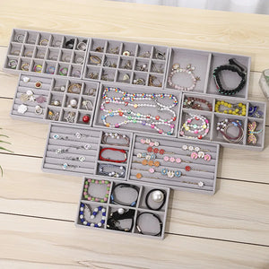 Gray Velvet Jewelry Drawer Organizer 9 Options