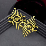 Moon Eyes Laser Cut Raw Brass Charms Jewelry Making Supplies