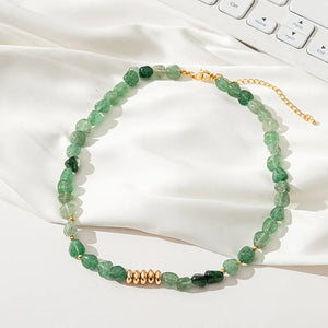 Natural Stone Beaded Choker Necklace Vintage Style Gift
