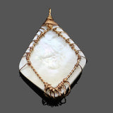 Natural Shell Abalone Tree Geometric Rose Pendant
