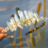 Golden Crystal Tiaras Crowns Queen Headdress Wedding Hair Accessories
