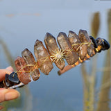Golden Crystal Tiaras Crowns Queen Headdress Wedding Hair Accessories
