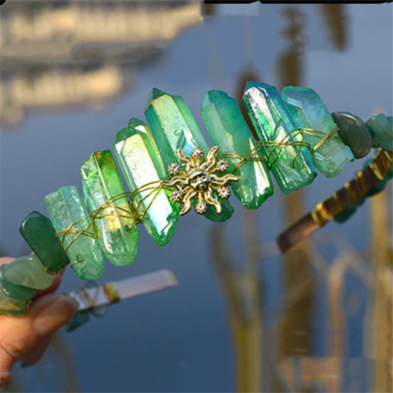 Golden Crystal Tiaras Crowns Queen Headdress Wedding Hair Accessories