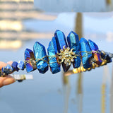 Golden Crystal Tiaras Crowns Queen Headdress Wedding Hair Accessories