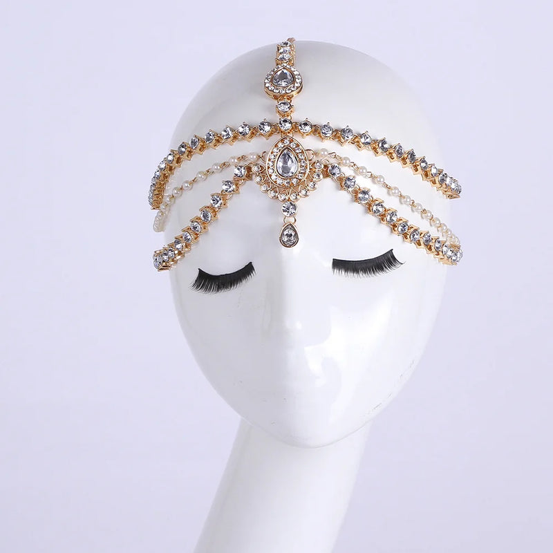 Kundan Stones Hair Chain Bridal Wedding Prom Head Chain Head Jewellery