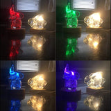 LED Wood Resin Display Base Round Night Stand