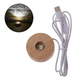 LED Wood Resin Display Base Round Night Stand