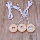 LED Wood Resin Display Base Round Night Light Stand