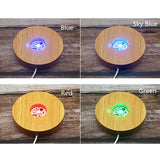 LED Wood Resin Display Base Round Night Light Stand