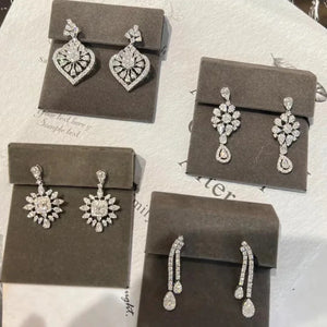 Lab Diamond Dangle Earrings 925 Sterling Silver Wedding Drop Earrings