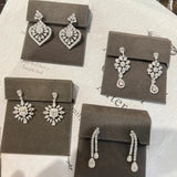Lab Diamond Dangle Earrings 925 Sterling Silver Wedding Drop Earrings