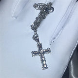 Lady Cross Pendant CZ 925 Silver Wedding Pendants Necklace Gift