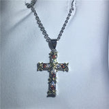 Lady Cross Pendant CZ 925 Silver Wedding Pendants Necklace Gift