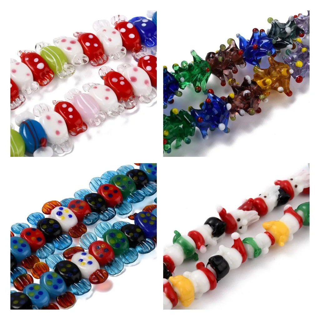 Colorful Christmas Sock Santa Claus Candy Loose Spacer Beads