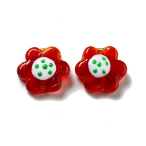 Floral Lampwork Glass Beads for Jewelry Necklace Bracelet Earrings DIY
