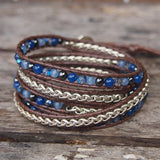 Lapis Hematite Crystal Wrap Bracelet
