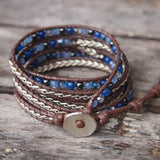 Lapis Hematite Crystal Wrap Bracelet