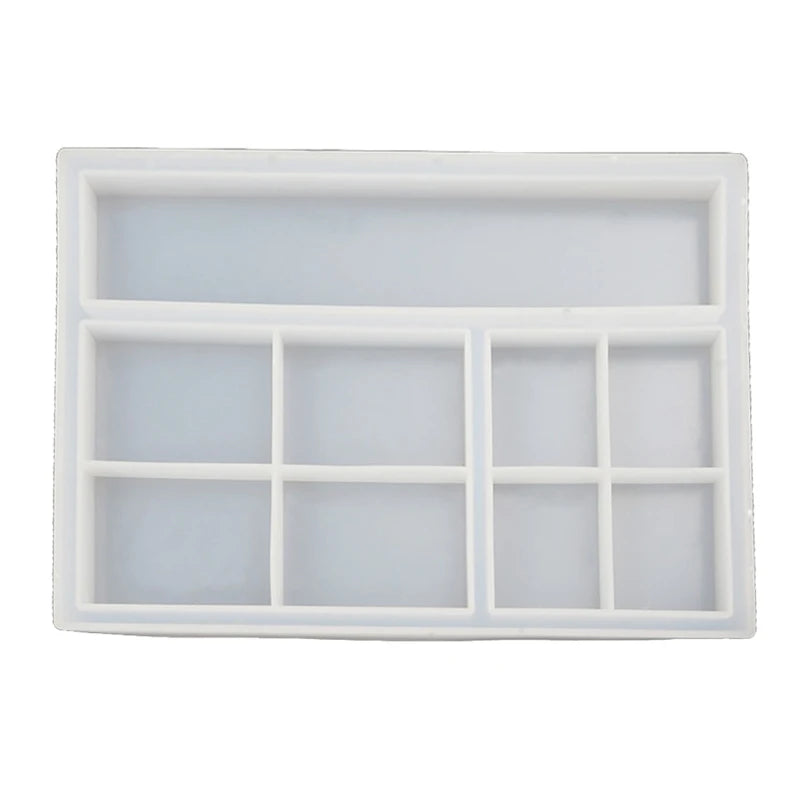 Large Storage Tray Resin Mold Multigrid Sorted Storage Dish Silicone Resin Mold