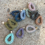 Large Drop Shape Earrings Faceted Crystal Beads Crochet Ethnic Oorbellen
