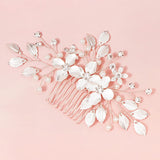 Rhinestone Flower Hair Comb Clips Pearl Bridal Wedding Hair Jewelry
