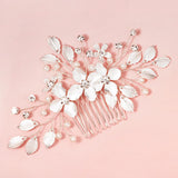 Rhinestone Flower Hair Comb Clips Pearl Bridal Wedding Hair Jewelry