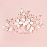 Rhinestone Flower Hair Comb Clips Pearl Bridal Wedding Hair Jewelry