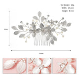 Rhinestone Flower Hair Comb Clips Pearl Bridal Wedding Hair Jewelry