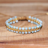 Pink Crystal Beads Wrap Bracelet Women Jewelry Boho Yoga Chakra Charm