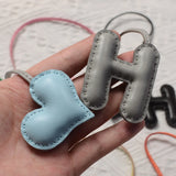 Leather Pendant Sheepskin Heart Letter Car Pendant Women's Bag Handle