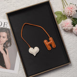 Leather Pendant Sheepskin Heart Letter Car Pendant Women's Bag Handle