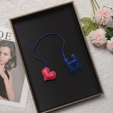Leather Pendant Sheepskin Heart Letter Car Pendant Women's Bag Handle