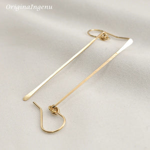 Long Bar Earrings 925 Silver/Gold Filled Hammered Jewelry