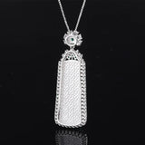 Lab Emerald Diamond Pendant 925 Silver Party Wedding Necklace