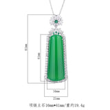 Lab Emerald Diamond Pendant 925 Silver Party Wedding Necklace
