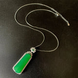 Lab Emerald Diamond Pendant 925 Silver Party Wedding Necklace