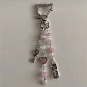 Sweet Star Heart Pearl Keychain for Girlfriend Y2K