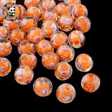 Luminous Flower Lampwork Beads 8mm 10mm 12mm Round 100pcs