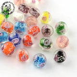 Luminous Flower Lampwork Beads 8mm 10mm 12mm Round 100pcs