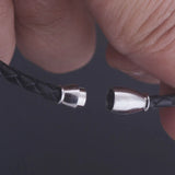 Magnetic Crystal Rhinestone Charm Leather Wrap Bracelet for Women