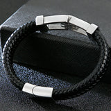 Men's Leather Wrap Bracelet with Magnet Clasp Stainless Steel