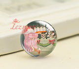 Christmas Tree X-Mas Deer Santa Glass Cabochons DIY Jewlery Making