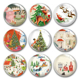 Christmas Tree X-Mas Deer Santa Glass Cabochons DIY Jewlery Making