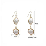 Metallic Line Wrap Pearl Earrings for Women