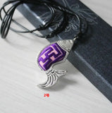 Miao Yinlao Small Fish Chain Necklace Embroidery Pendant
